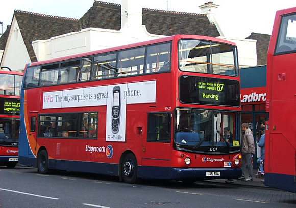 Route 87, Stagecoach London 17427, LX51FKA, Romford Station