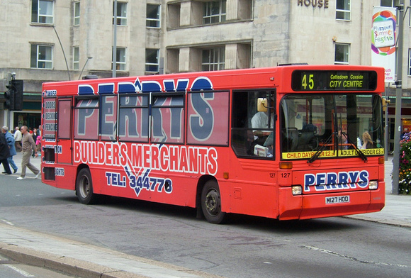 Route 45, Plymouth Citybus 127, M127HOD, Plymouth