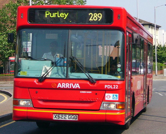 Route 289, Arriva London, PDL22, X522GGO, Croydon