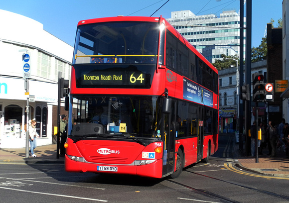 Route 64, Metrobus 968, YT59DYO, West Croydon