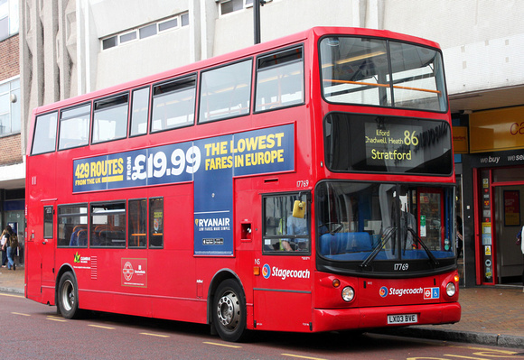Route 86, Stagecoach London 17769, LX03BVE, Romford