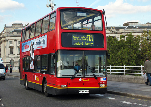 Route 171, London Central, PVL94, W494WGH, Waterloo
