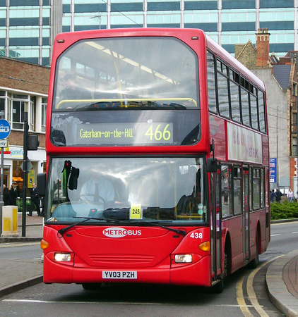 Route 466, Metrobus 438, YV03PZH, Croydon