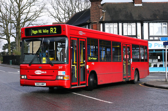 Route R2, Metrobus 217, SN03WMT, Petts Wood