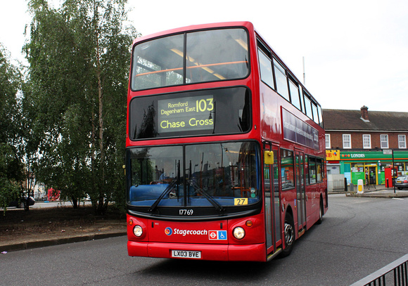 Route 103, Stagecoach London 17769, LX03BVE, Collier Row