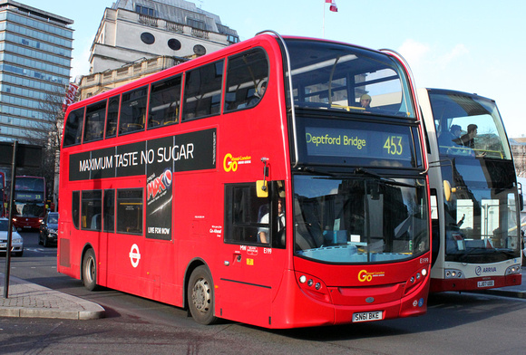 Route 453, Go Ahead London, E199, SN61BKE, Trafalgar Square
