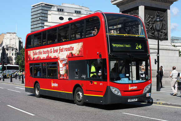 Route 24, London General, E71, LX57CJY, Trafalgar Square