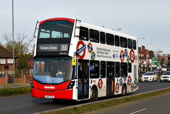 Route 260, Metroline, VWH2430, LK67EZU, Acton