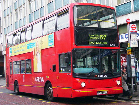 Route 197, Arriva London, DLA178, W378VGJ, Croydon