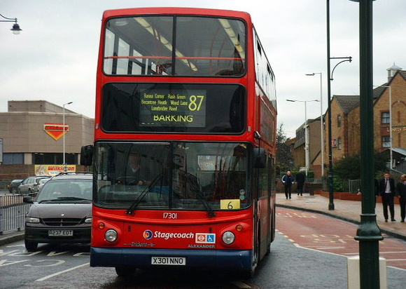 Route 87, Stagecoach London 17301, X301NNO, Romford