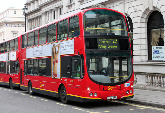 Route 22, Go Ahead London, WVL43, LF52ZRA, Piccadilly Circus
