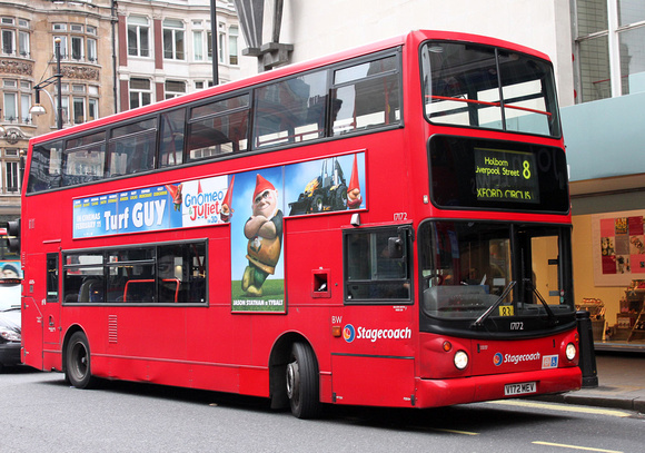 Route 8, Stagecoach London 17172, V172MEV, Oxford Circus