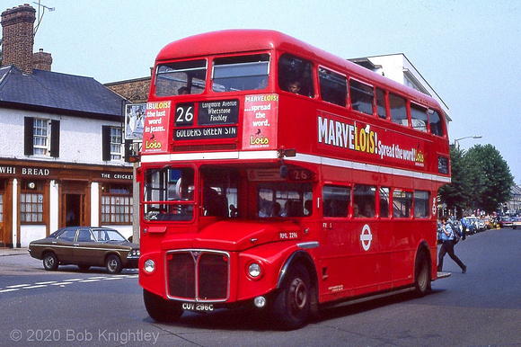 Route 26, London Transport, RML2296, CUV296C, Finchley