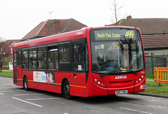 Route 499, Arriva Southend 3996, GN07DMV, Chase Cross