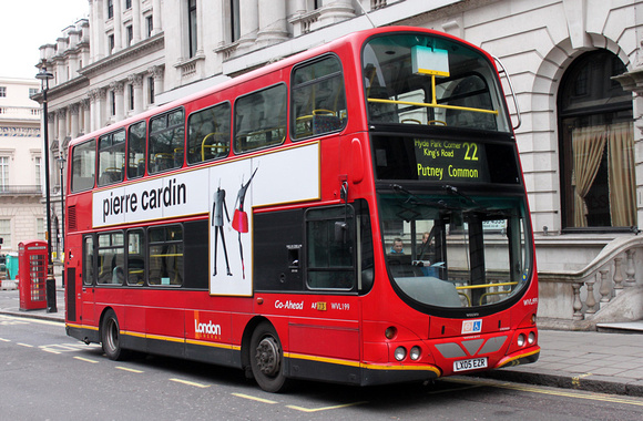 Route 22, London General, WVL199, LX05EZR, Piccadilly Circus