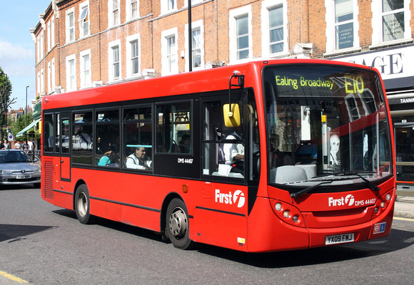 Route E10, First London, DMS44407, YX09FMJ, Ealing