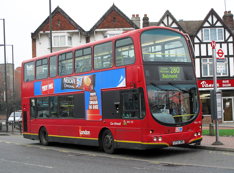 London Bus Routes | Route 280: Belmont - Tooting, St. George's Hospital ...