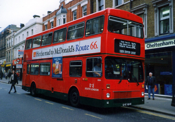 Route 312, South London Buses, M384, GYE384W, Croydon