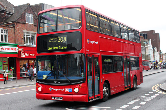 Route 208, Stagecoach London 17436, Y436NHK, Bromley