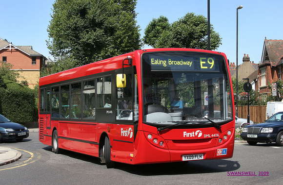 Route E9, First London, DML44116, YX09FLH, Ealing