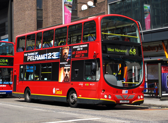 Route 68, London Central, WVL219, LX06DZB, Waterloo
