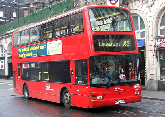 Route 185, East Thames Buses, VP13, X165FBB, Victoria