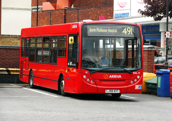 Route 491, Arriva London, ENL10, LJ58AVT, Waltham Cross