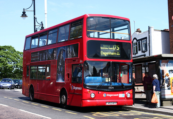 Route 175, Stagecoach London 17574, LV52HFF, Collier Row