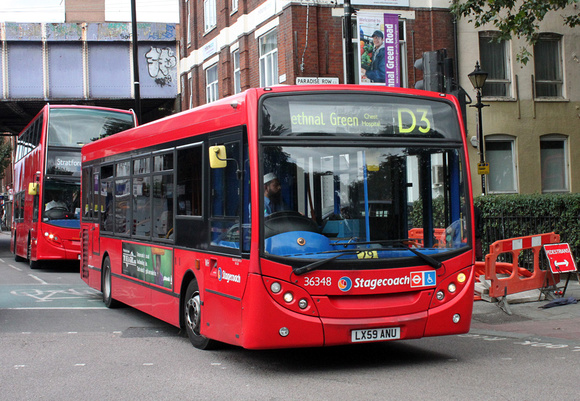 Route D3, Stagecoach London 36348, LX59ANU, Bethnal Green