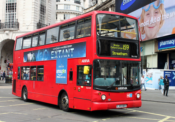 Route 159, Arriva London, DLA343, LJ03MDV, Piccadilly Circus