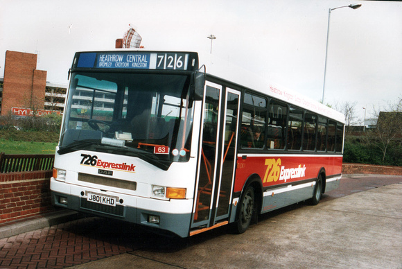 Route 726, London Coaches, DK1, J801KHD, Heathrow