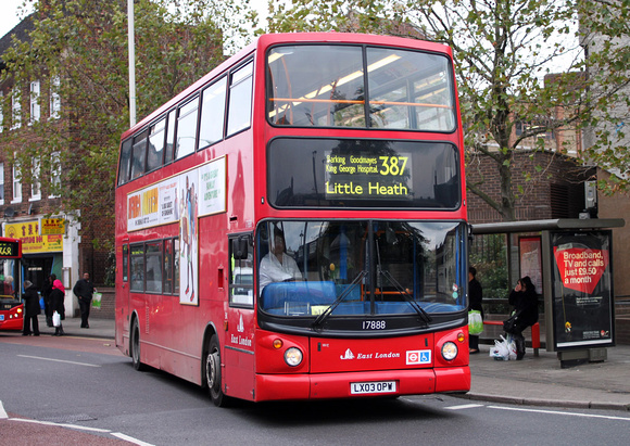 Route 387, East London ELBG 17888, LX03OPW, Barking