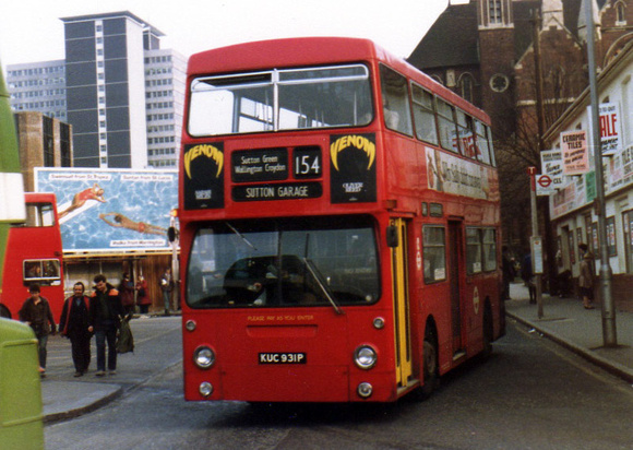 Route 154, London Transport, DMS1931, KUC931P, Croydon