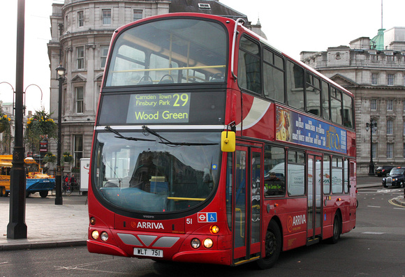 Route 29, Arriva London, VLW51, WLT751, Trafalgar Square