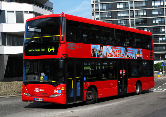 Route 64, Metrobus 971, YT59DYU, Croydon