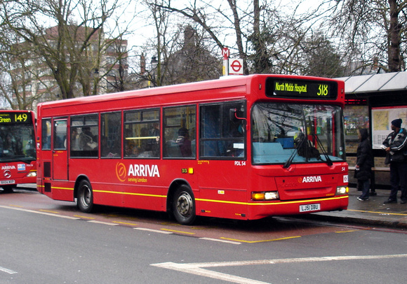 Route 318, Arriva London, PDL54, LJ51DBU, Tottenham