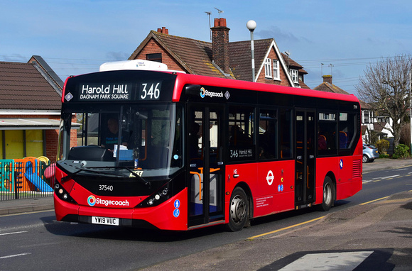 Route 346, Stagecoach London 37540, YW19VUC, Harold Wood