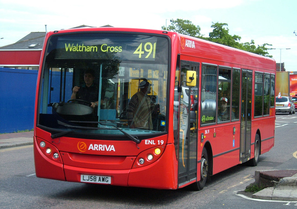 Route 491, Arriva London, ENL19, LJ58AWG, Waltham Cross