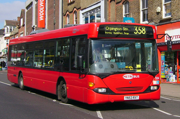 Route 358, Metrobus 524, YN53RXT, Bromley