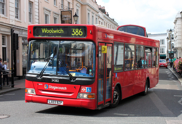 Route 386, Stagecoach London 34382, LX03BZP, Greenwich