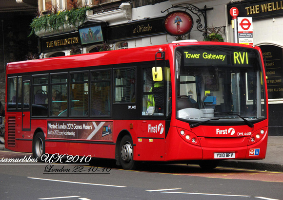 Route RV1, First London, DML44155, YX10BFV, Waterloo
