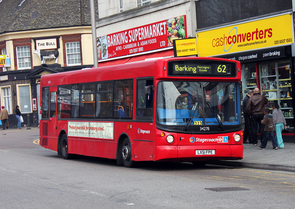 Route 62, Stagecoach London 34278, LX51FPE, Barking