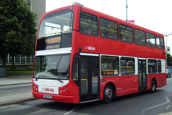 Route 34, Plymouth Citybus 403, PN02XCE, Plymouth
