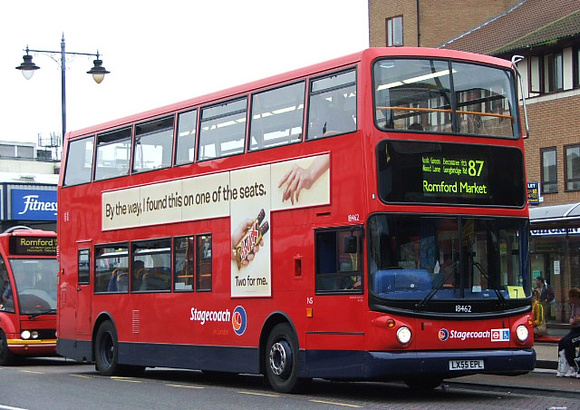 Route 87, Stagecoach London 18462, LX55EPL, Romford Station