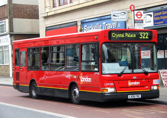Route 322, London General, LDP288, LX06FBC, Brixton