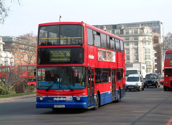 Route 16, Metroline, TAL127, X327HLL, Marble Arch