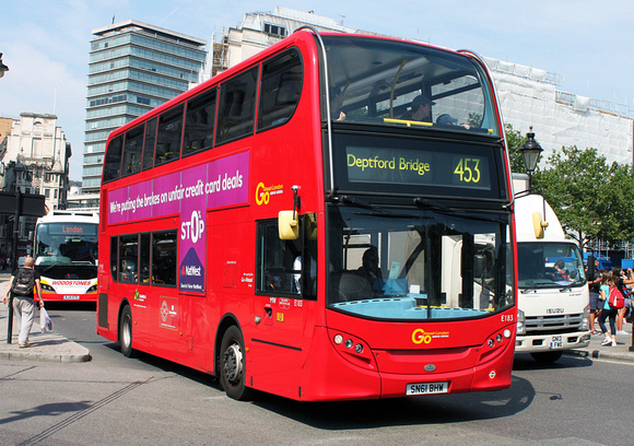 Route 453, Go Ahead London, E183, SN61BHW, Trafalgar Square