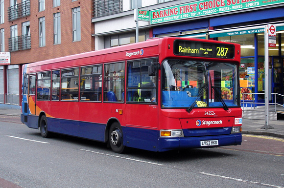 Route 287, Stagecoach London 34352, LV52HKD, Barking