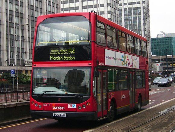 Route 154, London General, EVL14, PL51LGX, Croydon