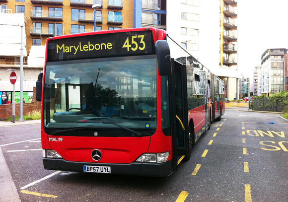 Route 453, London General, MAL119, BP57UYL, Deptford